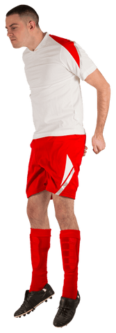 Transparent Football Player Jumping in Red and White Kit Energetically - Download Free Stock Videos Pikwizard.com