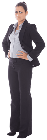 Confident Businesswoman Standing on Transparent Background
