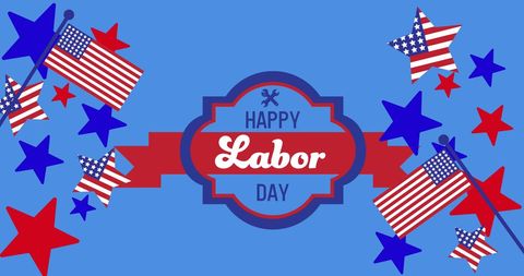 Labor Day Celebration with American Flags and Stars - Download Free Stock Images Pikwizard.com