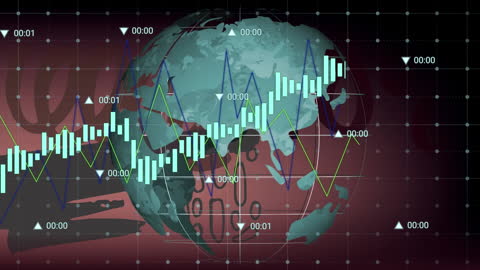 Animated Global Business Data Processing Visualization