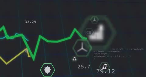 Futuristic Environmental Data Trends Digital Display