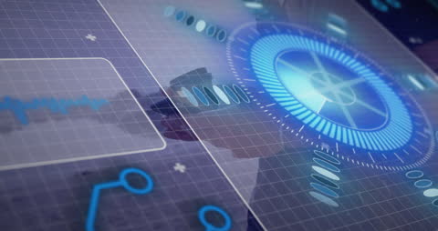 Futuristic Digital Interface with Data and smartphone