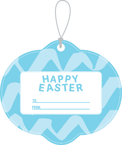 Transparent Blue Happy Easter Gift Tag Illustration with Text - Download Free Stock Videos Pikwizard.com