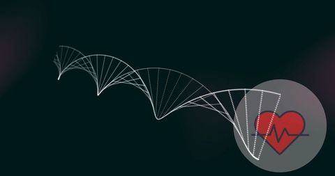 abstract helix and heartbeat icon in digital space - Download Free Stock Images Pikwizard.com