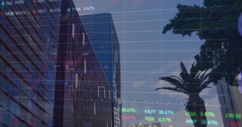 Digital Financial Data Overlapping Modern Cityscape - Download Free Stock Images Pikwizard.com