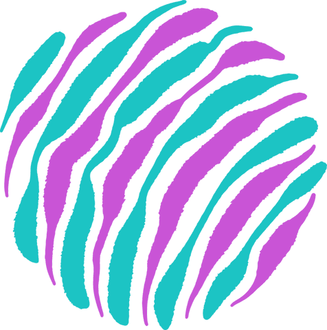 Vibrant Geometric Waves Circle on Transparent Background