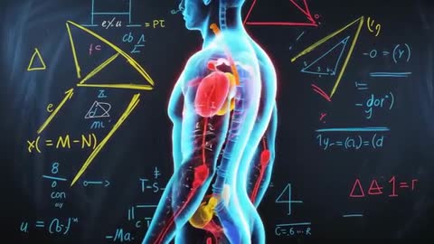 Futuristic Human Body Holographic Visualization and Math Integration
