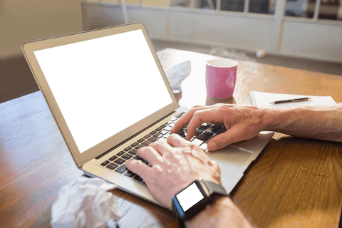 person typing on transparent screen laptop in office - Download Free Stock Videos Pikwizard.com