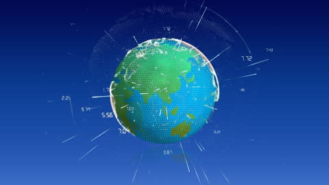 Digital Planet with Interconnected Data Visualization