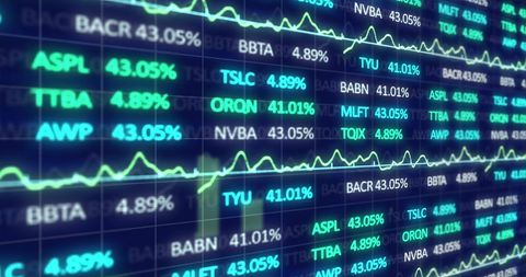 Dynamic Stock Market Display with Graphs and Data