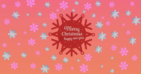 Merry Christmas Greeting with Colorful Snowflakes - Download Free Stock Images Pikwizard.com