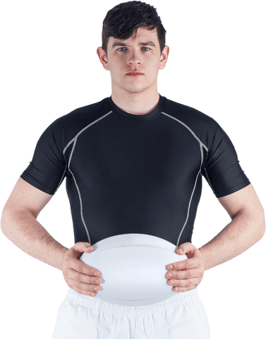 Transparent Image of Focused Rugby Player Holding Ball