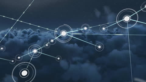 Digital Network Across Cloudscape Illustrating Global Connectivity