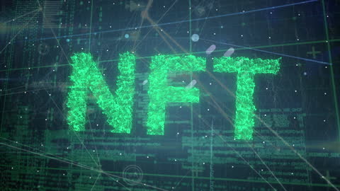Digital NFT Animation with Network Connections Overlay