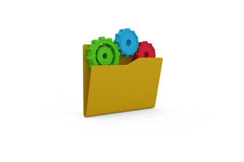 transparent folder with colorful gears representing system settings - Download Free Stock Videos Pikwizard.com