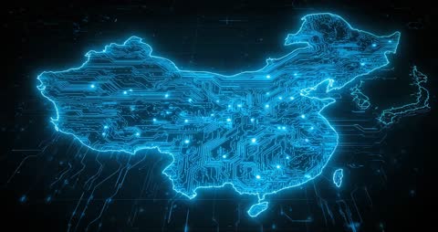 China's Digital Circuit Map in Animated Transformation