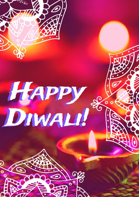 Bright Happy Diwali Celebration with Mandalas and Diyas - Download Free Stock Templates Pikwizard.com