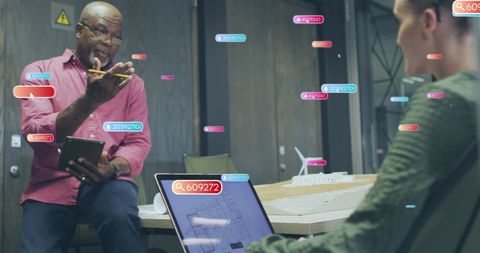 Diverse Business Team Using Social Media Analytics