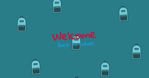 welcome back to school banner with backpack icons on green background - Download Free Stock Images Pikwizard.com