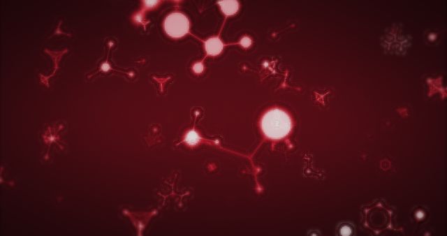 3D Glowing Red Molecules in Seamless Motion Loop Against Vivid Red Background - Download Free Stock Images Pikwizard.com