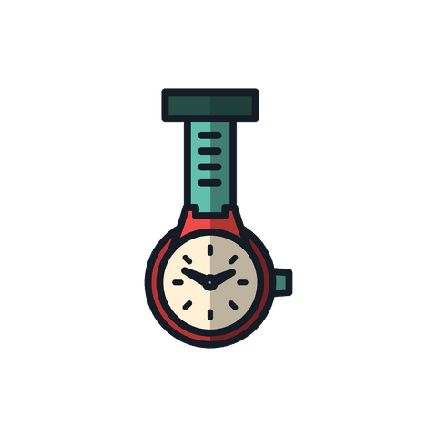 Transparent Green and Red Watch Illustration for Time Planning Themes