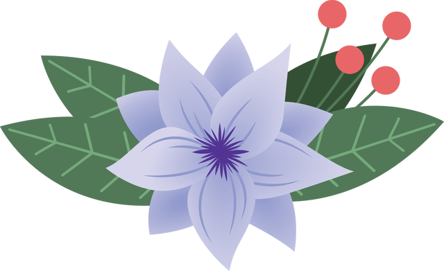 Blue Flower Clip Art on Transparent Background Nature and Beauty Vector - Download Free Stock Videos Pikwizard.com