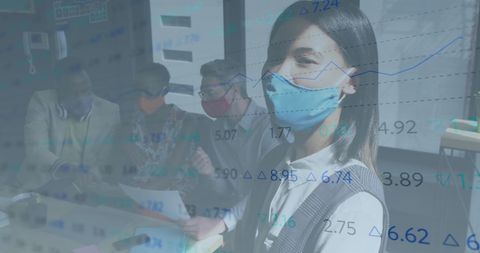 Diverse Colleagues Collaborating with Financial Data Interface