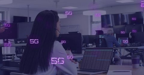 businesswoman engaging in 5g enhanced communication - Download Free Stock Images Pikwizard.com