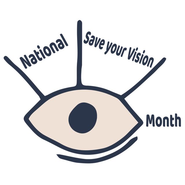 National Save Your Vision Month Promo Eye Health Awareness Graphic - Download Free Stock Templates Pikwizard.com