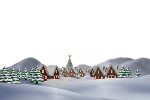 Snowy Christmas Village Transparent Holiday Illustration - Download Free Stock Videos Pikwizard.com