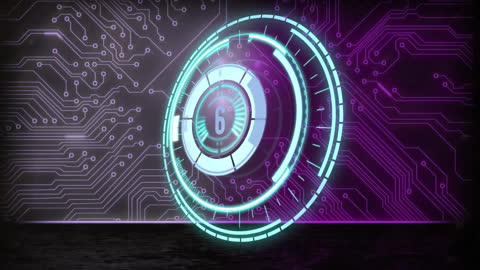 Futuristic Digital Tech Circuit with Clock Interface