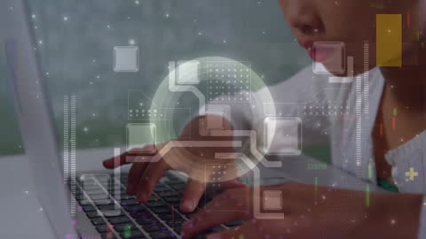 Woman Engaging with Data Technology and Smartphone