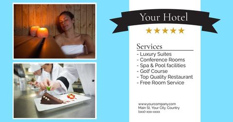 Luxurious Hotel Promotion with Relaxing Spa and Gourmet Cuisine - Download Free Stock Templates Pikwizard.com