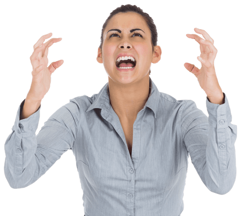 Furious Businesswoman Expressing Frustration on Transparent Background - Download Free Stock Videos Pikwizard.com
