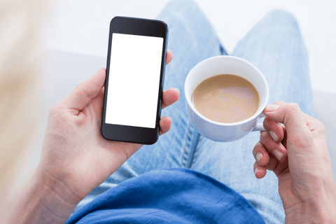 Transparent Mobile Screen with Relaxing Coffee and Casual Attire - Download Free Stock Videos Pikwizard.com