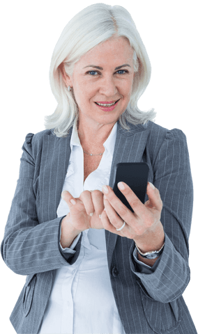 smiling businesswoman texting on transparent background - Download Free Stock Videos Pikwizard.com