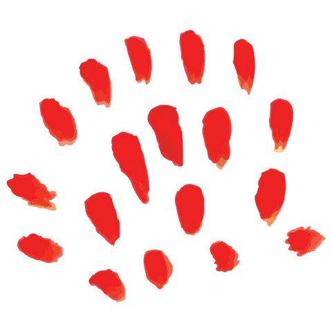 Abstract red smudges on transparent background