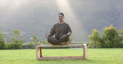 Serene Meditation Practice Under Mysterious Sunbeams