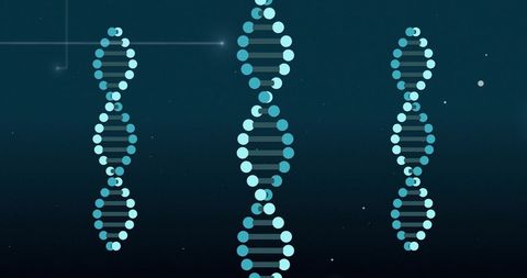 Abstract DNA Strands on Digital Interface Background - Download Free Stock Images Pikwizard.com