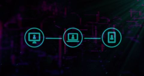 Futuristic Digital Network Concept with Media Symbols - Download Free Stock Images Pikwizard.com