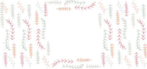 Transparent floral frame with vivid leaf patterns