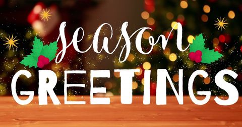 Festive Christmas Greetings on Seasonal Background with Decorations - Download Free Stock Images Pikwizard.com