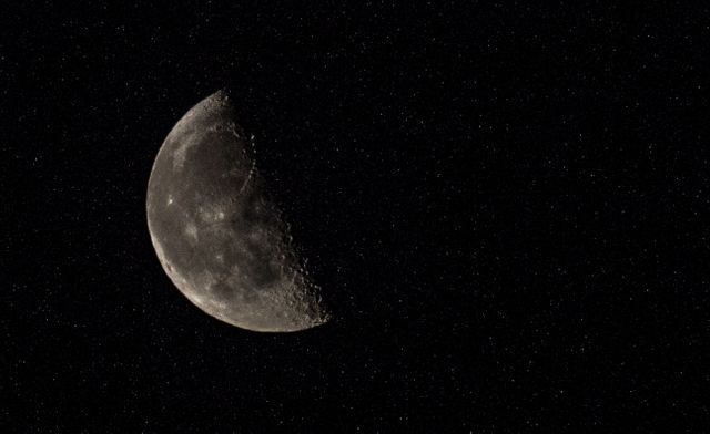 Half Moon in Night Sky with Stars - Download Free Stock Photos Pikwizard.com