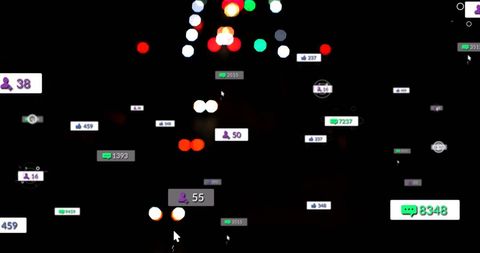 Digital Notifications Overlay on City Night Lights - Download Free Stock Images Pikwizard.com