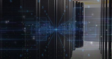 Technological Data Flow in Modern Server Room - Download Free Stock Images Pikwizard.com