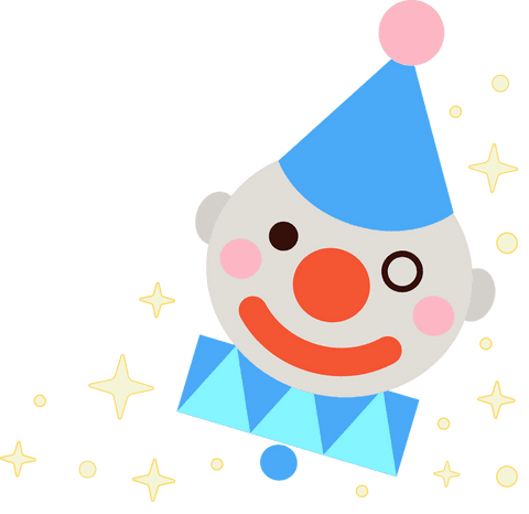 whimsical cartoon clown with festive sparkles on transparent background - Download Free Stock Videos Pikwizard.com