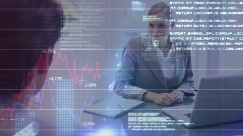 Businesswoman Discussing Stock Market Projections