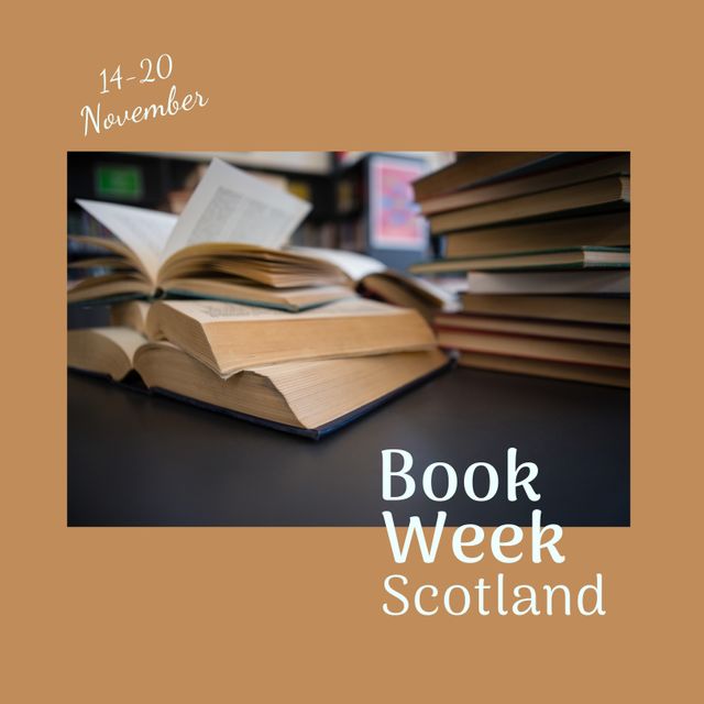 Promotional Poster for Book Week Scotland with Open Books - Download Free Stock Templates Pikwizard.com