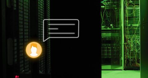 digital communication concept with chat bot in data center - Download Free Stock Images Pikwizard.com