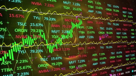 Dynamic Stock Market Interface with Vibrant Graphs